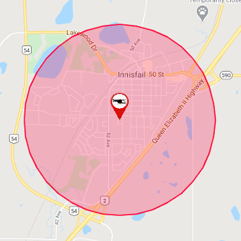 Example of Red zone within Drone Site selection Tool.  Flying in any red zone requires an Advanced Pilot Certificate.