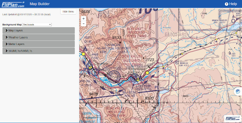 FltPlan showing 