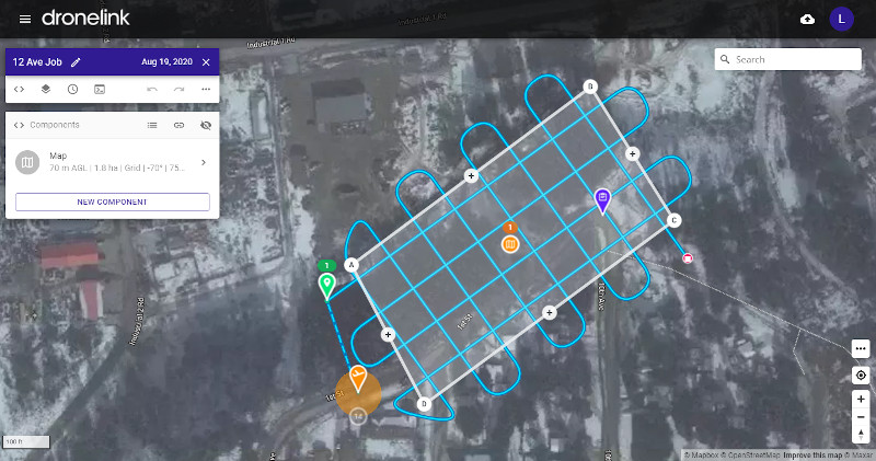 Dronelink Mission Planning Screen Shot