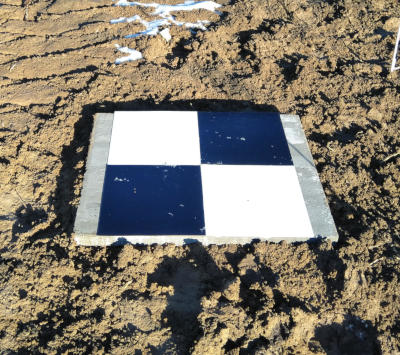 Brand New Patio Block Black and White Checkered Ground Control Point for Drone Surveying