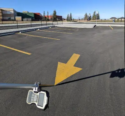 road paint arrow mark being used as a ground control point gcp