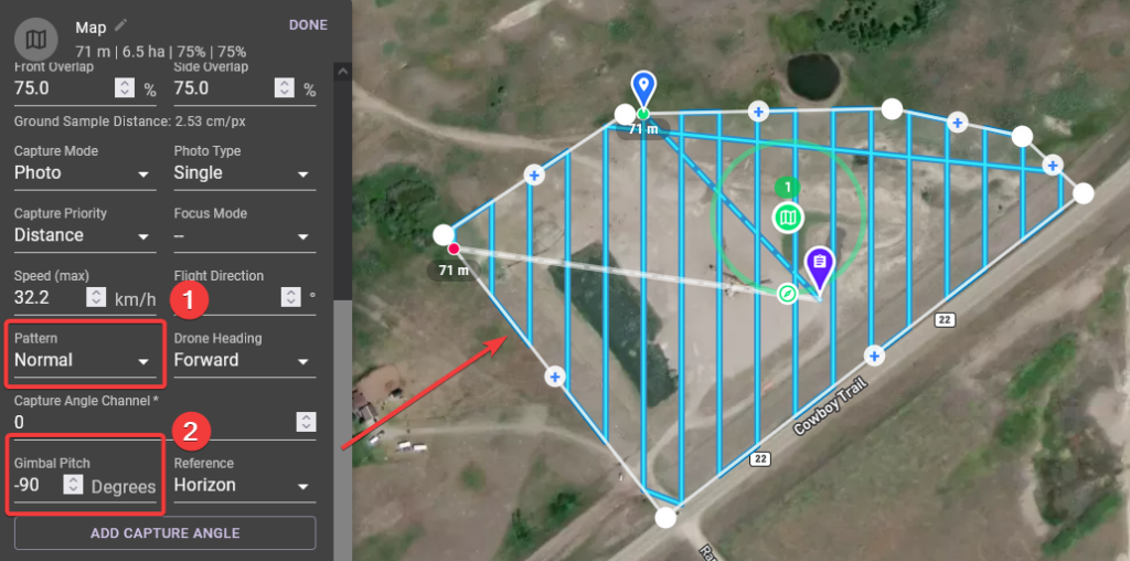 Dronelink high accuracy flight plan setting