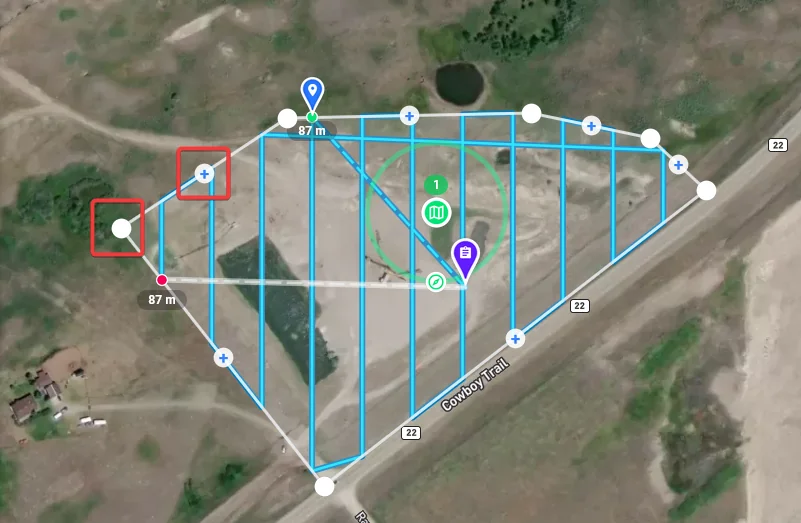 Adjusting mapping boundary for you mission in Dronelink